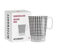 Ritzenhoff 3731005 Taza de café 330 ml - Serie Genussklasse No. 5 - Taza de porcelana con motivo plus - Pieza de diseño
