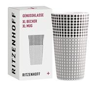 Ritzenhoff 3741003 Taza de café XL 500 ml - Serie Genussklasse No. 3 - Taza de porcelana con motivo plus, pieza de diseño