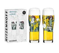 Ritzenhoff 3781003 Vaso universal 600 ml - Serie Brauchzeit No. 3, 2 piezas con motivo a juego - Made in Germany