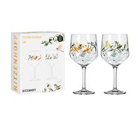 Ritzenhoff 3791002 Copa de ginebra 700 ml - Juego de 2 - Serie Botanic Glamour No. 1-2 piezas con mundos de papel - Made in Germany