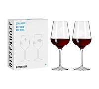 Ritzenhoff 3811001 Copa de vino tinto 500 ml - Juego de 2 - Serie Oceanside No. 1, 2 piezas con motivo de pez - Made in Germany