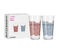 Ritzenhoff 3861003 Vaso universal 400 ml - Serie Allround No. 3, 2 pzas. con motivo a juego - Made in Germany