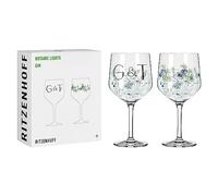 Ritzenhoff 3881001 Copa de ginebra 700 ml - Juego de 2 - Serie Botanic Lights - 2 copas con motivo y eslogan - Made in Germany