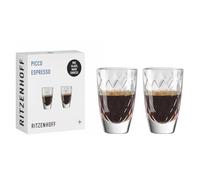 RITZENHOFF 3991002 - Vaso 2 en 1 para licor o espresso - 40 ml - Juego de 2 - Picco transparente con estructura fina - Fabricado en Alemania