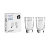 RITZENHOFF 3991003 - Vaso 2 en 1 para licor o espresso - 40 ml - Juego de 2 - Pioretto, transparente con estructura fina - Fabricado en Alemania