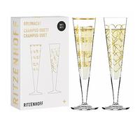 Ritzenhoff 6031006 Copa de champán 200 ml - Serie Goldnacht Duett Best of 2022-2 piezas con oro auténtico - Made in Germany