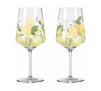 RITZENHOFF 6041006 - Vaso de limoncello (500 ml, juego de 2 unidades, serie Sommertau - 2 unidades para aperitivo, diseño de limoncello, multicolor, fabricado en Alemania)