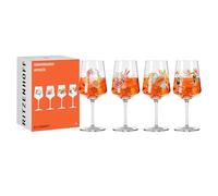 RITZENHOFF 6051004 - Juego de 4 vasos para aperitivos (500 ml, diseño de plantas tropicales), color naranja