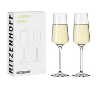 Ritzenhoff 6111008 - Copa de champán 200 ml - Serie Lichtweiss 2 piezas, Set 3 con oro auténtico, para 200 ml - Made in Germany