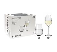 Ritzenhoff 6111012 Juego de copas para vino blanco y agua - Serie Lichtweiss - 12 piezas, para 400 ml, elegante - Made in Germany