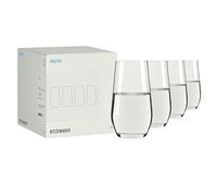 RITZENHOFF 6111019 - Juego de 4 vasos de agua (400 ml, 4 unidades), color blanco