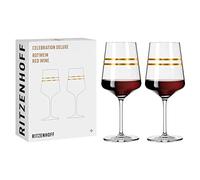Ritzenhoff 6141001 Copa de vino tinto 400 ml - Serie Celebration Deluxe Set No. 1, 2 piezas con oro auténtico - Made in Germany