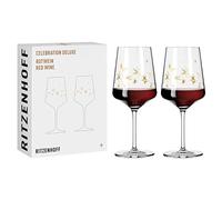 Ritzenhoff 6141011 Copa de vino tinto 500 ml - Serie Celebration Deluxe Set No. 3, 2 piezas con oro auténtico - Made in Germany