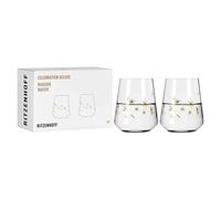 Ritzenhoff 6141013 Vaso de agua 500 ml - Serie Celebration Deluxe Set No. 3, 2 piezas con oro auténtico - Made in Germany