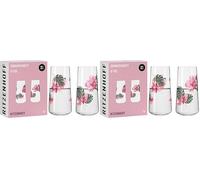 RITZENHOFF 6151001 Juego de vaso universal 600 ml - Serie Sommersonett D-Tox - 2x vaso con motivo floral - Made in Germany (Paquete de 2)
