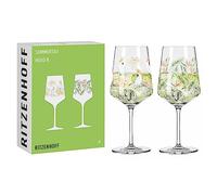 RITZENHOFF 6211001 - Juego de 2 vasos para aperitivos (500 ml), diseño floral, multicolor