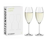 RITZENHOFF 8011003 Copa de champán 300 ml - Serie Brillante - 2 unidades de cristal en set de regalo - Fabricado en Alemania