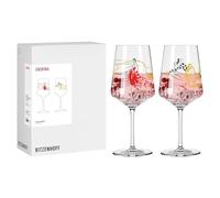 RITZENHOFF 8115007 Copas de cóctel de 500 ml, juego de 2 unidades, serie Fashion, 2 unidades con diseño en negro, rojo y dorado - Fabricado en Alemania