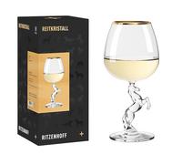 RITZENHOFF 9012002 - Vaso de cóctel (500 ml, cristal de equitación, con borde dorado y tallo en forma de caballo ascendente, fabricado en Alemania)