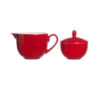 Ritzenhoff & Breker Doppio - Juego de azucarero (porcelana, apto para lavavajillas, 170 ml, azucarero de 9 cm de diámetro, porcelana), color rojo