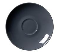 Ritzenhoff & Breker Doppio - Platillo de café, 1 unidad, color antracita, diámetro de 16 cm, plato de café con borde de colores, base de porcelana, apto para lavavajillas