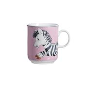 Ritzenhoff & Breker Happy Zoo - Taza infantil (porcelana, 270 ml), diseño de cebra, color rosa