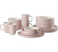 Ritzenhoff & Breker Jasper - Juego de vajilla (16 piezas, gres, platos, cuencos y vasos, para 4 personas), color rosa