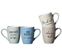Ritzenhoff & Breker Juego de 4 tazas de café de porcelana con frases surtidas