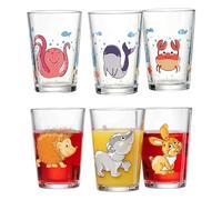 Ritzenhoff & Breker Juego de 6 vasos infantiles con diseño de animales submarinos y del bosque, 205 ml, aptos para lavavajillas