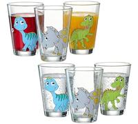 Ritzenhoff & Breker Juego de 6 vasos infantiles con diseño de dinosaurios, 200 ml, aptos para lavavajillas