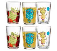 Ritzenhoff & Breker Juego de 6 vasos infantiles con diseño de monstruos, 205 ml, con motivos de monstruos, aptos para lavavajillas