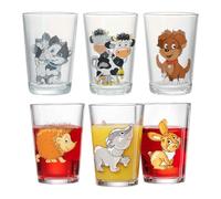 Ritzenhoff & Breker Juego de 6 vasos infantiles de animales de granja y bosque, 205 ml, tazas impresas para niños con motivos de animales