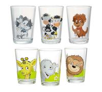Ritzenhoff & Breker Juego de 6 vasos infantiles de animales de granja y selva, 205 ml, tazas impresas para niños