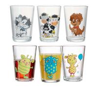 Ritzenhoff & Breker - Juego de 6 vasos para niños, diseño de animales de patio y monstruos, 205 ml, apto para lavavajillas