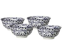 Ritzenhoff & Breker - Juego de Cuencos Royal Sakura, 4 Piezas, 15,5 cm de diámetro, 650 ml, Porcelana, Azul de Color Blanco