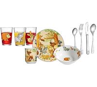 Ritzenhoff & Breker Juego de vajilla infantil de animales del bosque con cubiertos y vasos, 10 piezas, porcelana