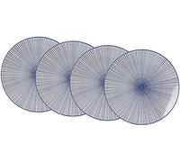 Ritzenhoff & Breker Kuchen-und Frühstücksteller-Set Royal Makoto, 4-Teilig, 21,5 cm Durchmesser Vajilla, Porcelana, Azul/Blanco, 21.50 x 21.50 x 2.50 cm, 4 Unidades