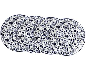 Ritzenhoff & Breker Kuchen-und Frühstücksteller-Set Royal Sakura, 4-Teilig, 21,5 cm Durchmesser Vajilla, Porcelana, Azul/Blanco, 21.50 x 21.50 x 2.50 cm, 4