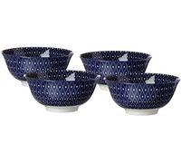 Ritzenhoff & Breker Schalen-Set Royal Reiko, 4-Teilig, 15 cm Durchmesser Vajilla, Porcelana, Azul/Blanco, 15.50 x 15.50 x 8 cm, 4