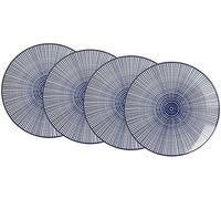 Ritzenhoff & Breker Speiseteller-Set Royal Makoto, 4-Teilig, 26,5 cm Durchmesser Vajilla, Porcelana, Azul/Blanco, 26.50 x 26.50 x 3.00 cm, 4