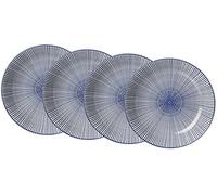 Ritzenhoff & Breker Suppenteller-Set Royal Makoto, 4-Teilig, 20,5 cm Durchmesser Vajilla, Porcelana, Azul/Blanco, 20.50 x 20.50 x 4.50 cm, 4