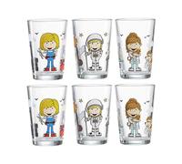 Ritzenhoff & Breker Vasos infantiles de astronauta, veterinaria, mecánica, niña, juego de 6 unidades, 205 ml, vasos impresos para niños, aptos para lavavajillas