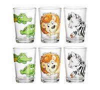 Ritzenhoff & Breker Vasos infantiles Happy Zoo, juego de 6, 205 ml, Vasos infantiles estampados con motivos de animales, aptos para lavavajillas