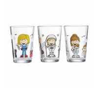Ritzenhoff & Breker Vasos infantiles para niñas, juego de 3 unidades, 205 ml, vasos infantiles impresos con motivos profesionales, mecánica, astronauta, veterinaria, apto para lavavajillas