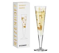 Ritzenhoff 1071032 Copa de champán 200 ml - Serie Goldnacht No. 32 - Motivo granada con oro auténtico - Made in Germany