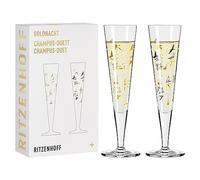 RITZENHOFF Copa de champán - 200 ml - Fabricado en Alemania | Ref. 6261001, Serie Goldnacht Duett, 1 copa de champán 200 ml, cristal, apto para lavavajillas