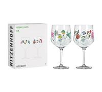 Ritzenhoff 3881002 Copa de ginebra - 700 ml - Juego de 2 copas - Serie Botanic Lights - Motivo verano - Made in Germany