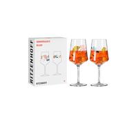 Ritzenhoff 2841018 Juego de 2 vasos de aperitivo Sprizz 500 ml - serie Summer Rush Deluxe - con motivo de ginko - Made in Germany