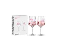 Ritzenhoff 3461009 Vaso aperitivo 500 ml - Juego de 2 - Serie Sommersonett - 2 piezas, motivo prado de flores - Made in Germany