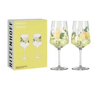 RITZENHOFF 6041006 - Vaso de limoncello (500 ml, juego de 2 unidades, serie Sommertau - 2 unidades para aperitivo, diseño de limoncello, multicolor, fabricado en Alemania)